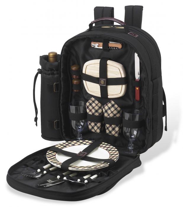 Deluxe Equipped 2 Person Picnic Backpack – London Plaid
