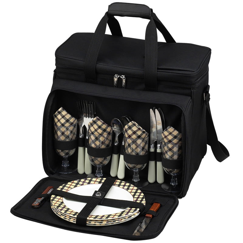 Deluxe Picnic Cooler for Four – London Plaid