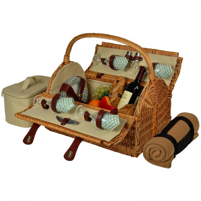 Yorkshire Picnic Basket for Four with Blanket – Gazebo