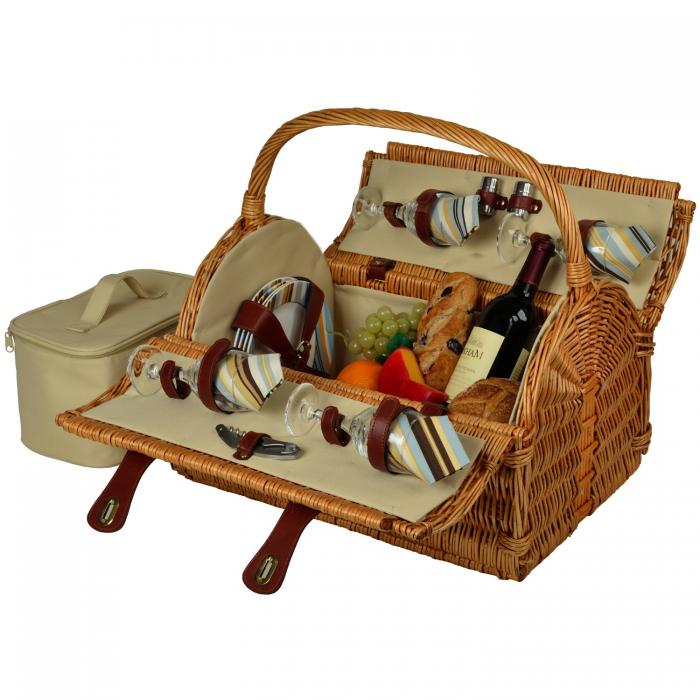 Yorkshire Willow Picnic Basket with Service for 4 – Santa Cruz