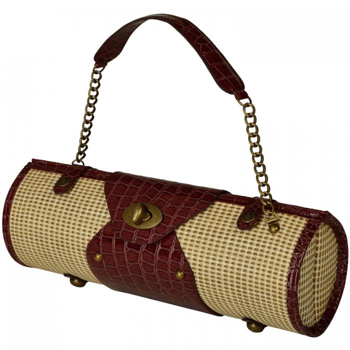 Wine Carrier & Purse, Straw/Brown