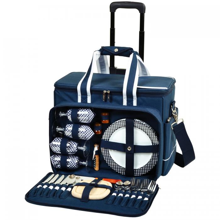 Ultimate Picnic Cooler For Four On Wheels (Navy)