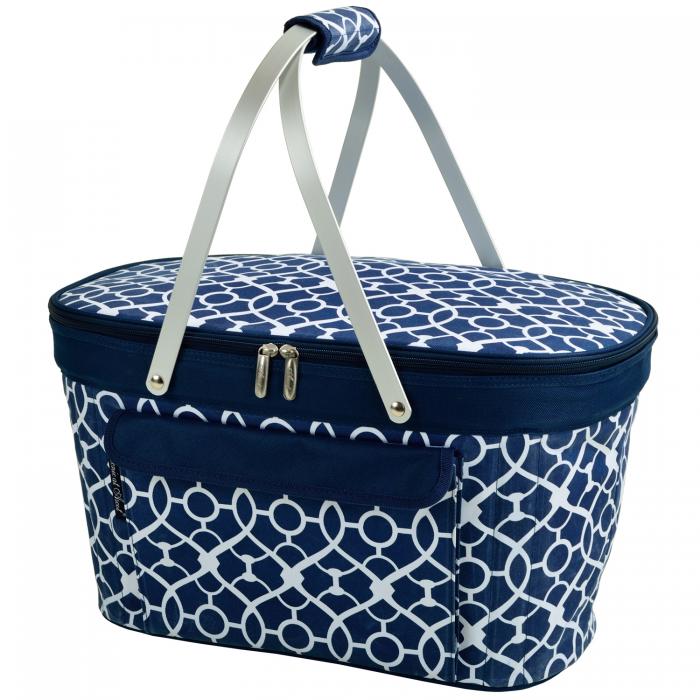 Collapsible Insulated Basket – Trellis Blue