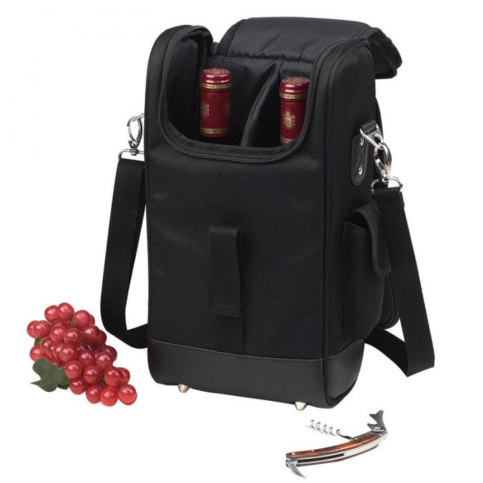 Two Bottle Cooler Tote (Black)