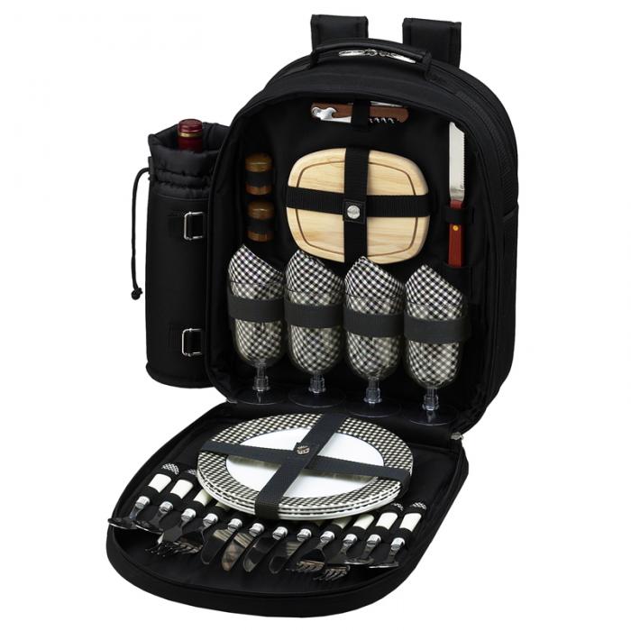 Four Person Picnic Backpack – Black
