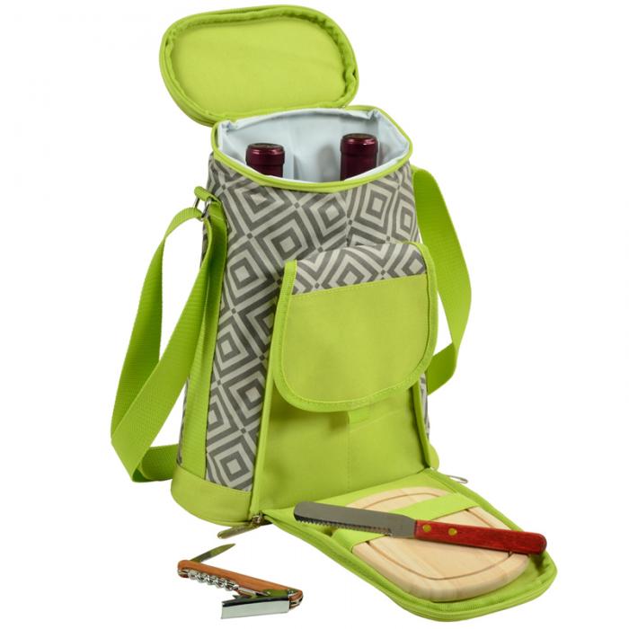 2 Bottle Insulated Wine Tote & Cheese Set – Diamond Granite
