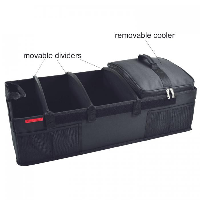 Ultimate Heavy Duty Trunk Organizer w/Cooler – No Slide Rigid Base -70 LB Capacity