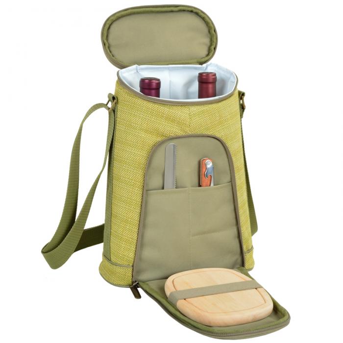 2 Bottle Insulated Wine Tote & Cheese Set  – Hamptons
