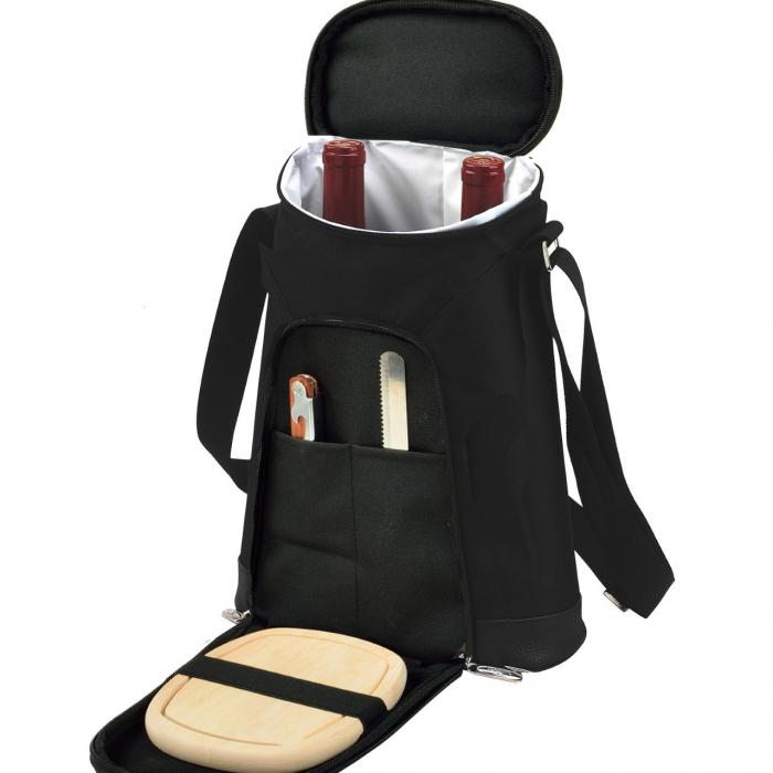 2 Bottle Insulated Wine Tote & Cheese Set – London Plaid