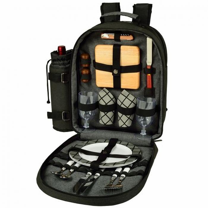 Deluxe Equipped 2 Person Picnic Backpack with Coffee Service, Cooler & Insulated Wine Holder – Charc