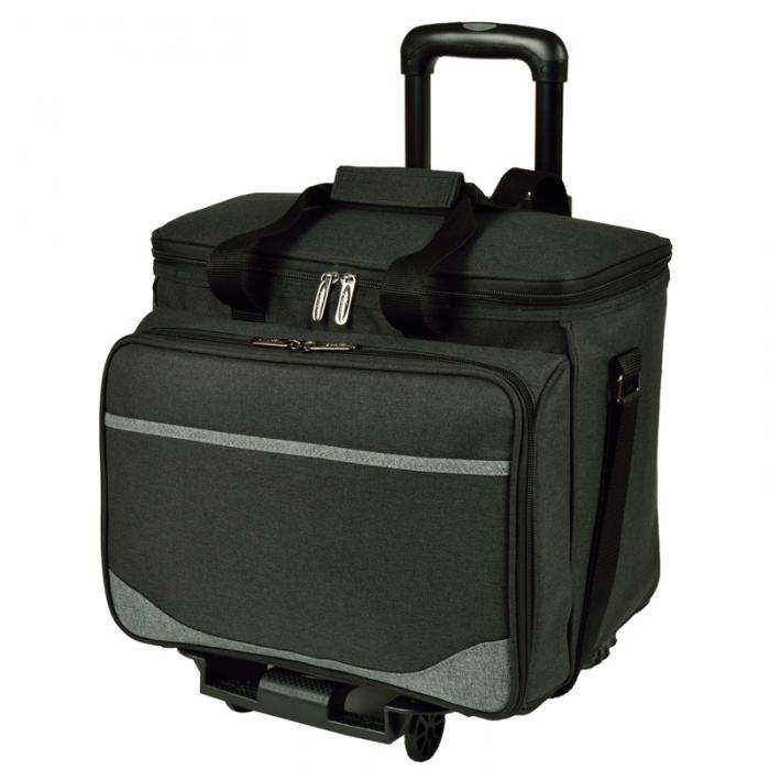 Deluxe Picnic Cooler For Four On Wheels – Charcoal