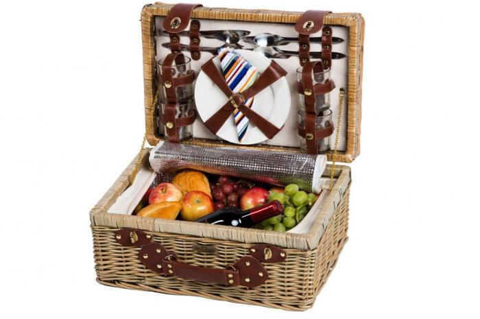 Terazzo Willow Picnic Basket for Four
