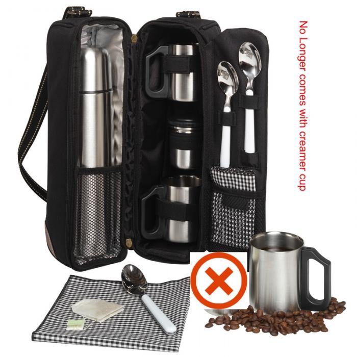 Deluxe Vienna Travel Coffee Tote for 2 – Black