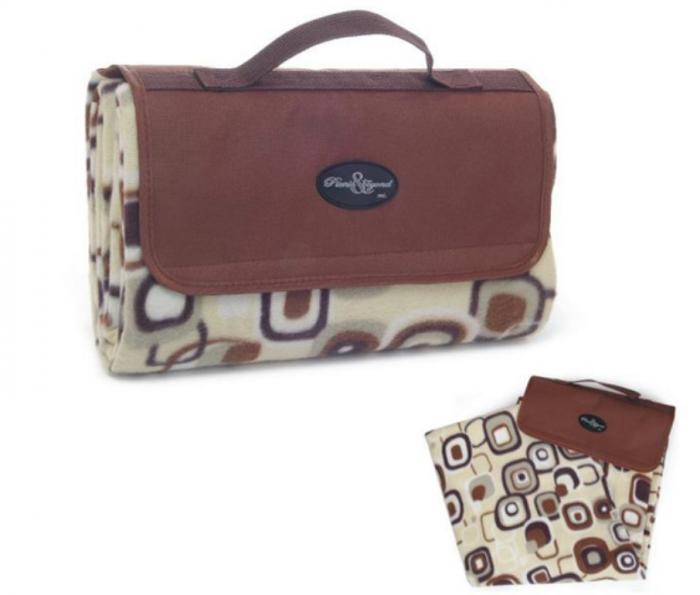 Brown Colorful Brown Fleece Picnic Blanket