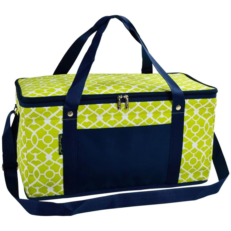 72 Can Large Folding Collapsible Cooler – Trellis Green Navy