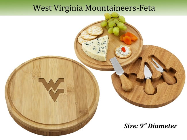 NCAA West Virginia Mountaineers Bamboo Cheese & Charcuterie Board