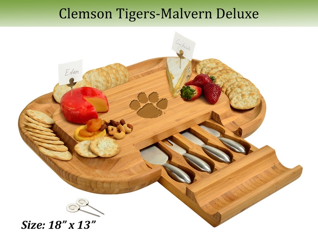 NCAA Clemson Tigers  Bamboo Cheese & Charcuterie Board