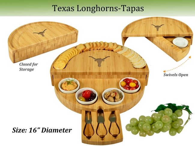 NCAA University of Texas – UT  Longhorns Bamboo Cheese & Charcuterie Board